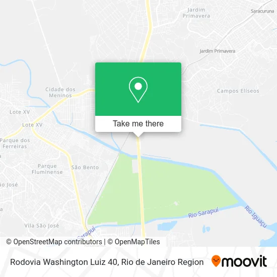 Rodovia Washington Luiz 40 map