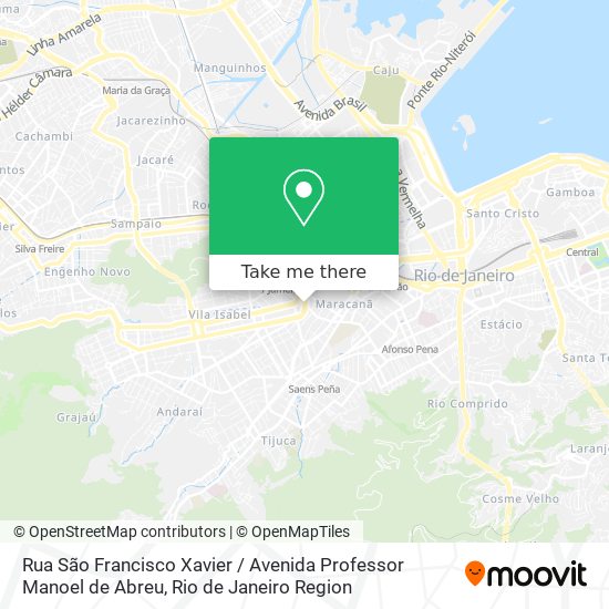 Rua São Francisco Xavier / Avenida Professor Manoel de Abreu map