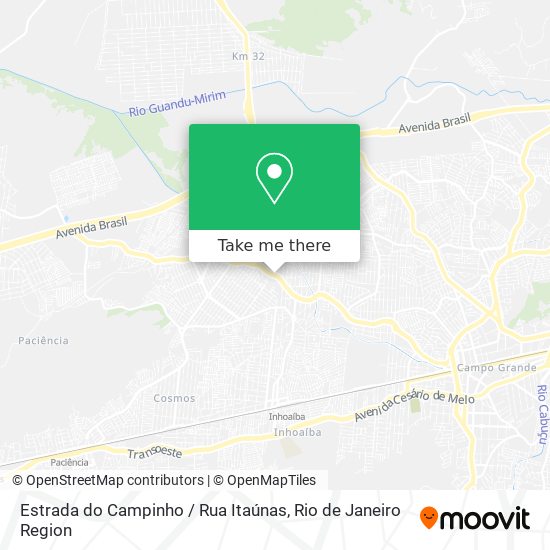Estrada do Campinho / Rua Itaúnas map