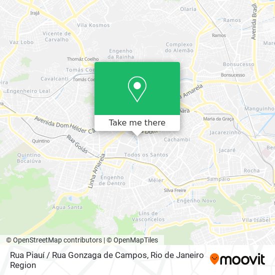 Mapa Rua Piauí / Rua Gonzaga de Campos