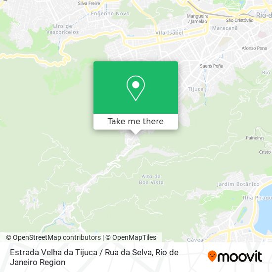 Mapa Estrada Velha da Tijuca / Rua da Selva