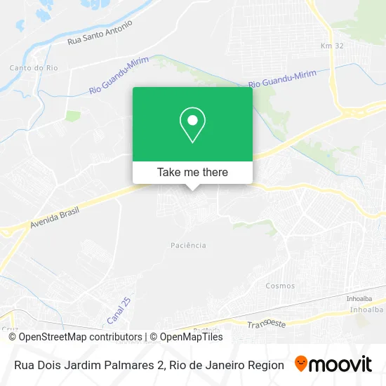 Rua Dois Jardim Palmares 2 map