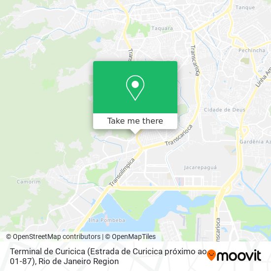 Mapa Terminal de Curicica (Estrada de Curicica próximo ao 01-87)