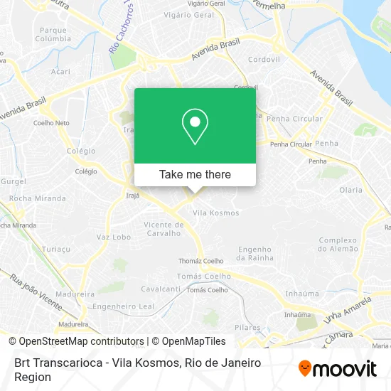 Brt Transcarioca - Vila Kosmos map