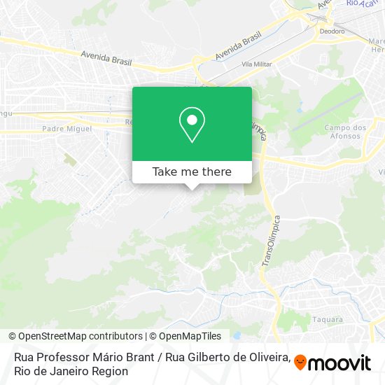 Mapa Rua Professor Mário Brant / Rua Gilberto de Oliveira