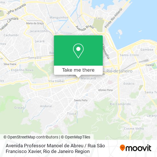 Mapa Avenida Professor Manoel de Abreu / Rua São Francisco Xavier