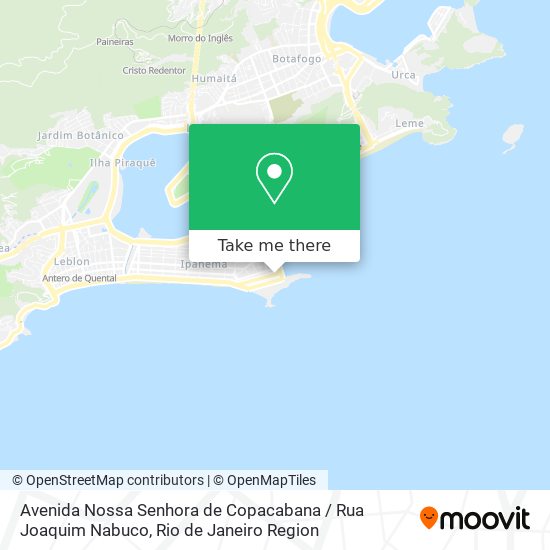Mapa Avenida Nossa Senhora de Copacabana / Rua Joaquim Nabuco