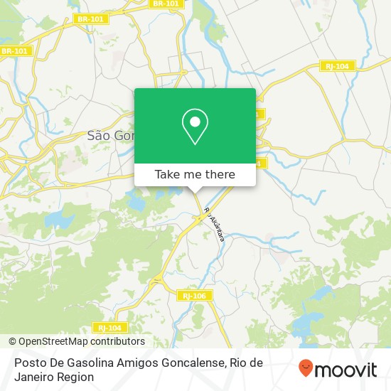 Mapa Posto De Gasolina Amigos Goncalense