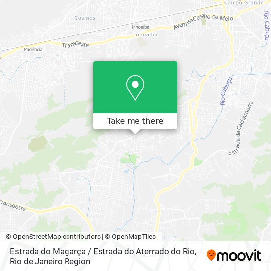Mapa Estrada do Magarça / Estrada do Aterrado do Rio
