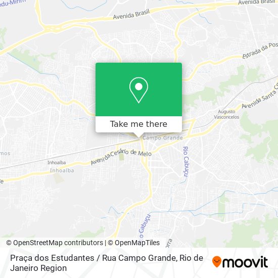 Mapa Praça dos Estudantes / Rua Campo Grande