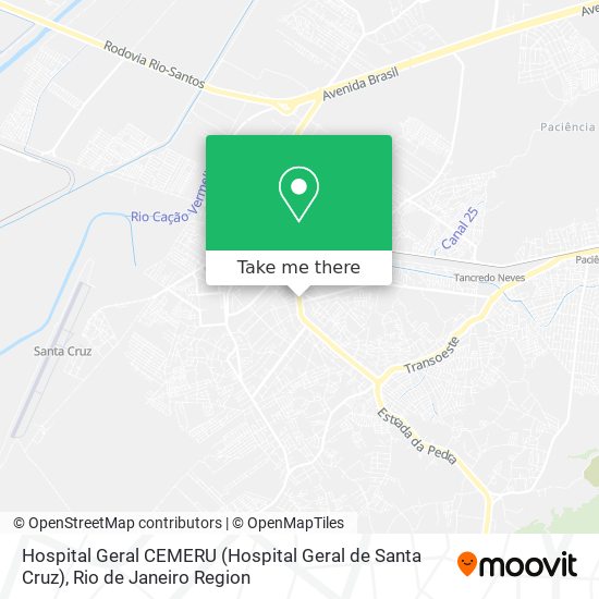 Mapa Hospital Geral CEMERU (Hospital Geral de Santa Cruz)