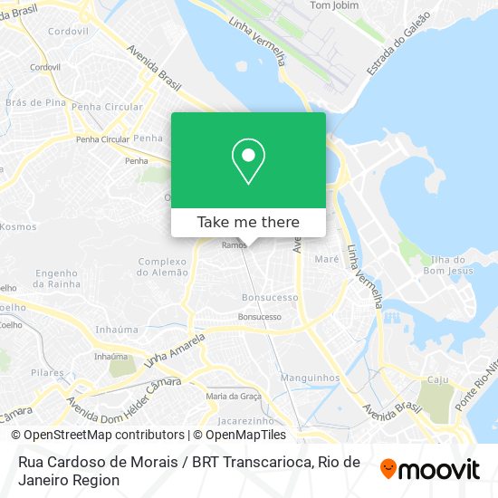 Rua Cardoso de Morais / BRT Transcarioca map