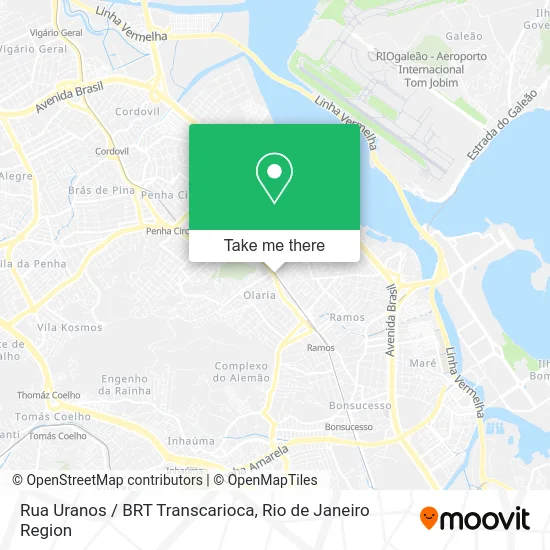 Rua Uranos / BRT Transcarioca map