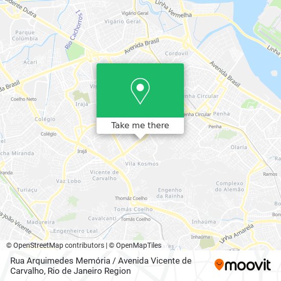Mapa Rua Arquimedes Memória / Avenida Vicente de Carvalho