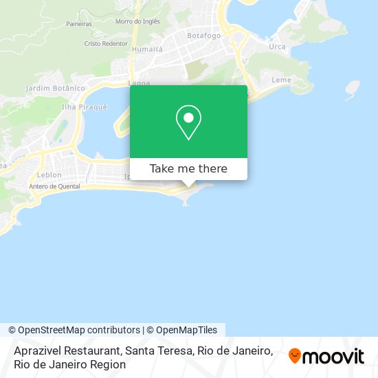 Aprazivel Restaurant, Santa Teresa, Rio de Janeiro map