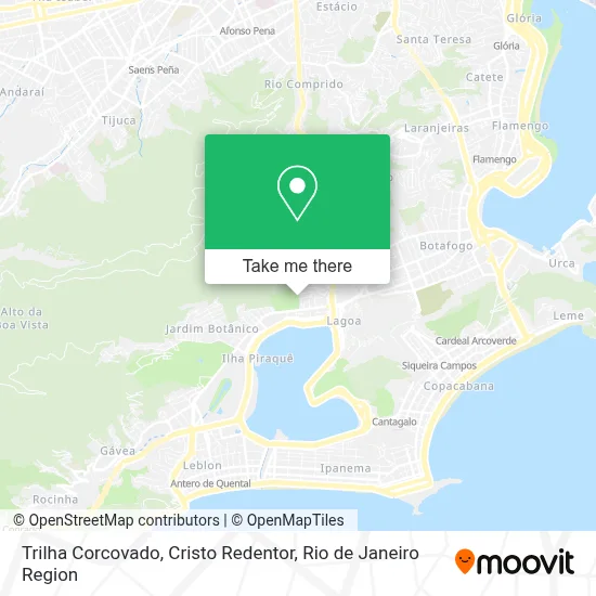 Trilha Corcovado, Cristo Redentor map