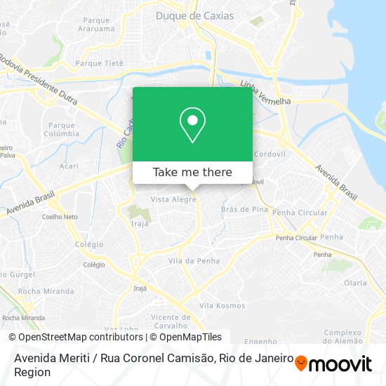 Mapa Avenida Meriti / Rua Coronel Camisão