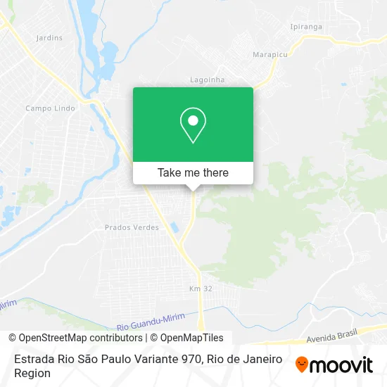 Estrada Rio São Paulo Variante 970 map