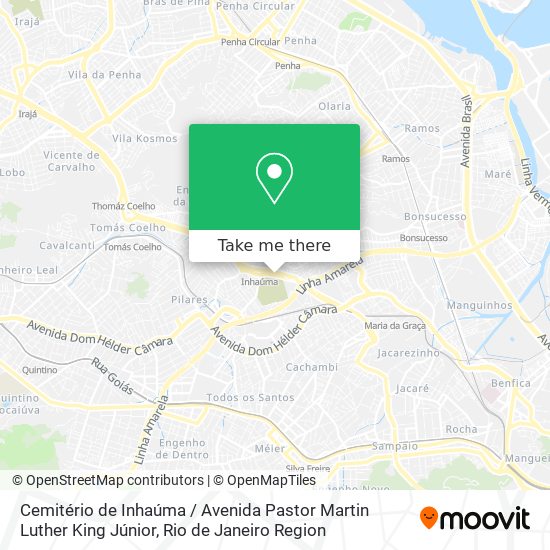 Mapa Cemitério de Inhaúma / Avenida Pastor Martin Luther King Júnior