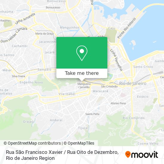Mapa Rua São Francisco Xavier / Rua Oito de Dezembro