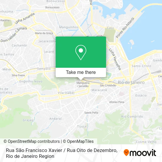 Rua São Francisco Xavier / Rua Oito de Dezembro map