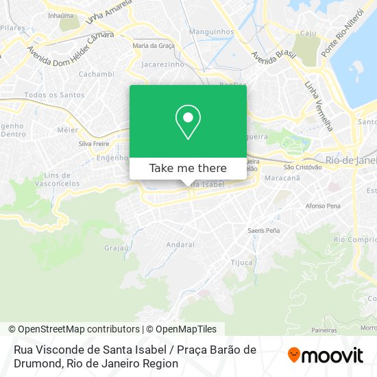 Mapa Rua Visconde de Santa Isabel / Praça Barão de Drumond