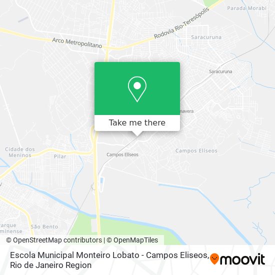 Mapa Escola Municipal Monteiro Lobato - Campos Eliseos