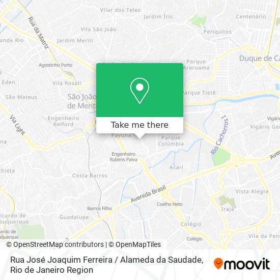 Mapa Rua José Joaquim Ferreira / Alameda da Saudade