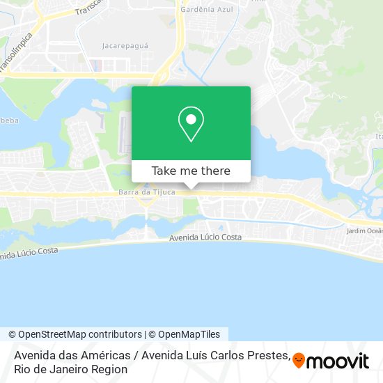 Mapa Avenida das Américas / Avenida Luís Carlos Prestes