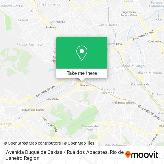 Mapa Avenida Duque de Caxias / Rua dos Abacates