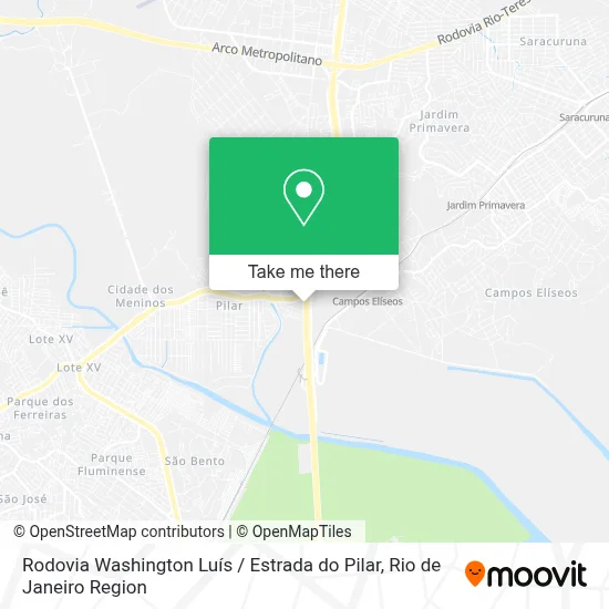 Rodovia Washington Luís / Estrada do Pilar map
