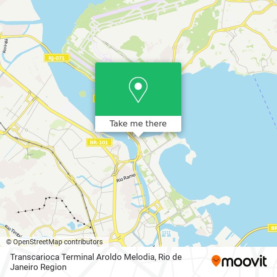 Transcarioca Terminal Aroldo Melodia map