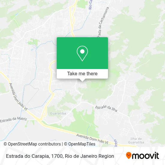 Estrada do Carapia, 1700 map