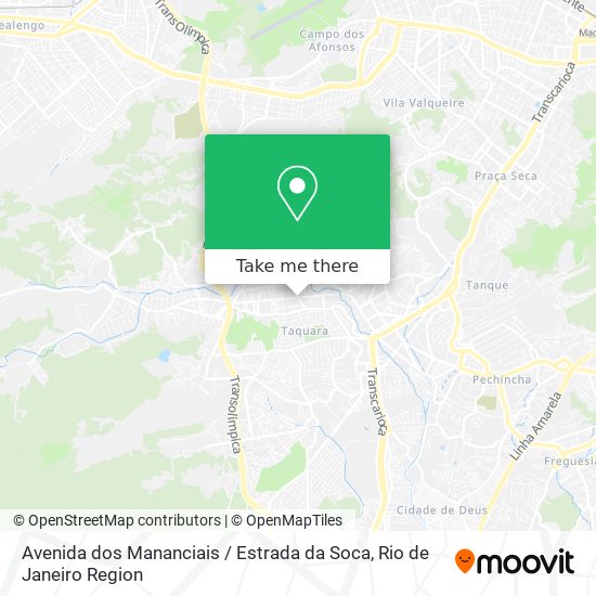 Avenida dos Mananciais / Estrada da Soca map