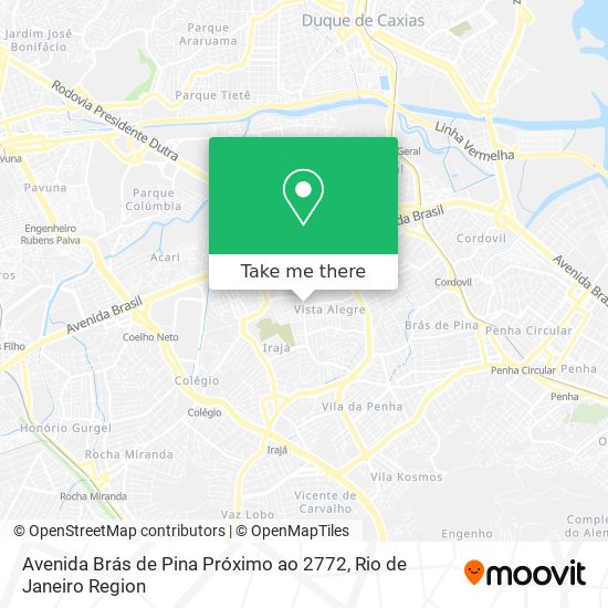 Mapa Avenida Brás de Pina Próximo ao 2772