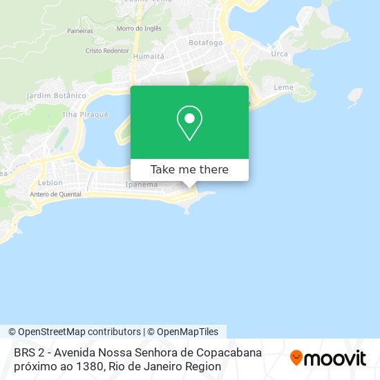 BRS 2 - Avenida Nossa Senhora de Copacabana próximo ao 1380 map