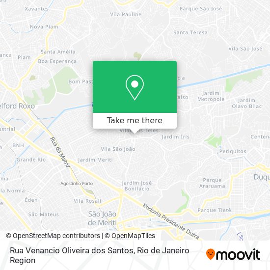 Mapa Rua Venancio Oliveira dos Santos