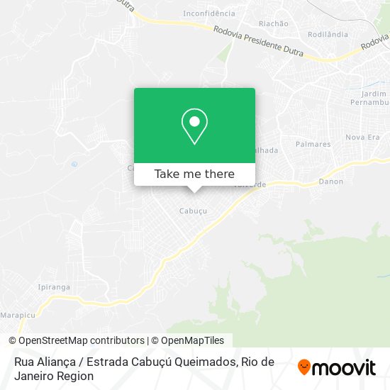 Rua Aliança / Estrada Cabuçú Queimados map