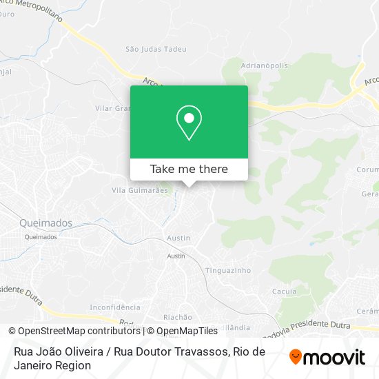 Mapa Rua João Oliveira / Rua Doutor Travassos