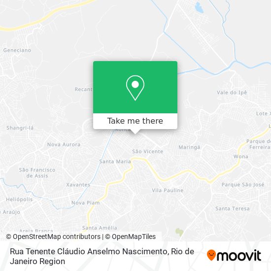 Mapa Rua Tenente Cláudio Anselmo Nascimento