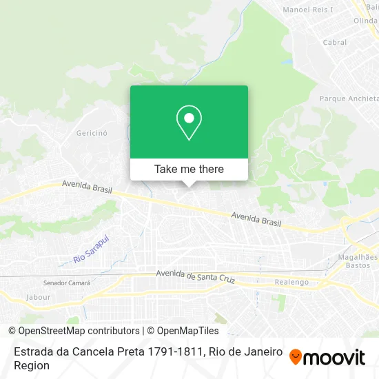 Estrada da Cancela Preta 1791-1811 map