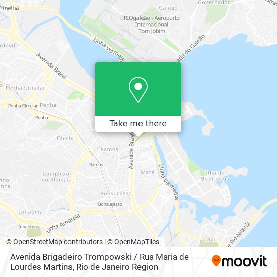 Mapa Avenida Brigadeiro Trompowski / Rua Maria de Lourdes Martins