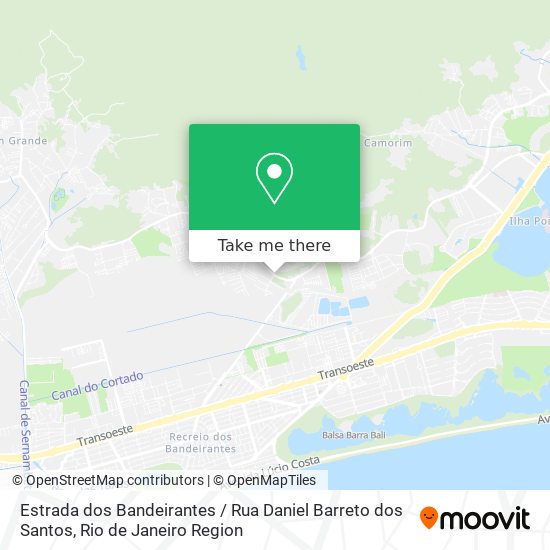 Mapa Estrada dos Bandeirantes / Rua Daniel Barreto dos Santos