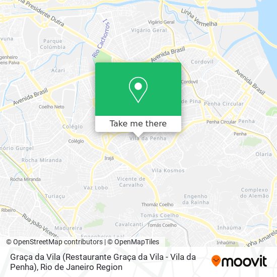 Mapa Graça da Vila (Restaurante Graça da Vila - Vila da Penha)