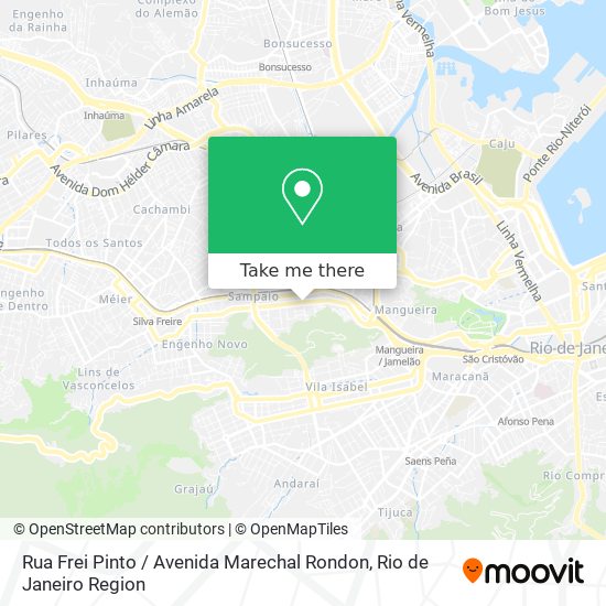 Mapa Rua Frei Pinto / Avenida Marechal Rondon