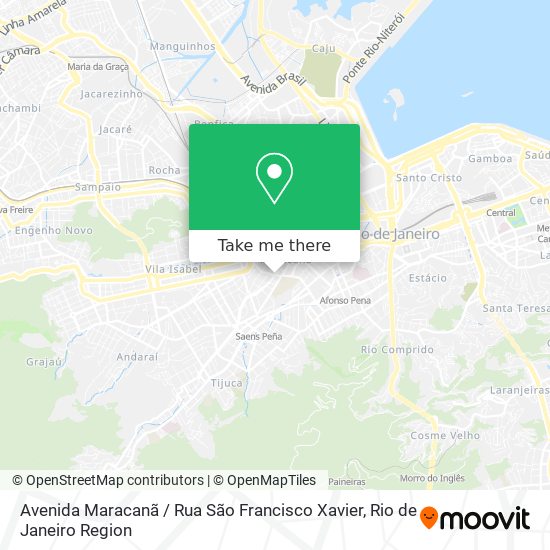 Mapa Avenida Maracanã / Rua São Francisco Xavier