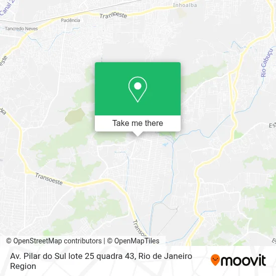 Av. Pilar do Sul lote 25 quadra 43 map