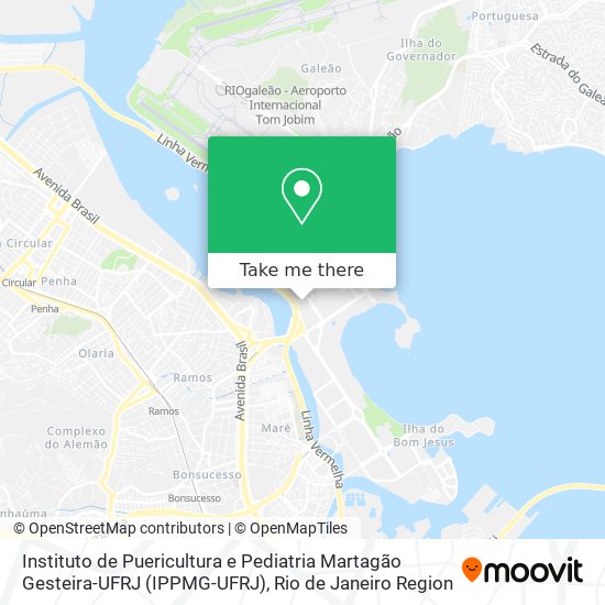 Mapa Instituto de Puericultura e Pediatria Martagão Gesteira-UFRJ (IPPMG-UFRJ)