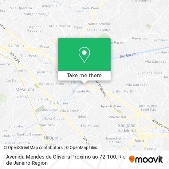 Mapa Avenida Mendes de Oliveira Próximo ao 72-100