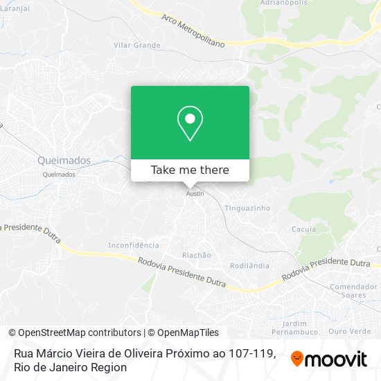 Mapa Rua Márcio Vieira de Oliveira Próximo ao 107-119